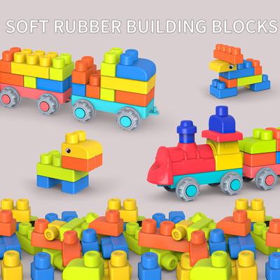 New Upgraded Early Education Puzzle Assembly Toy, Chewable And Boiled Large Soft Rubber Building Block, DIY Large Size Toy, Than