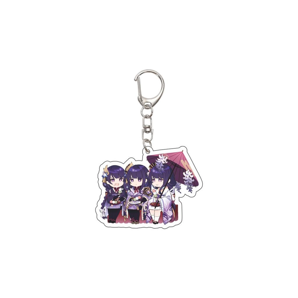55MM Anime Genshin Impact Keychain Beelzebul Key Chain Acrylic Model Plate Christmas Gifts