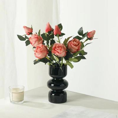 Glass Vase Floral Decorative Dried Flower for Living Room Farmhouse