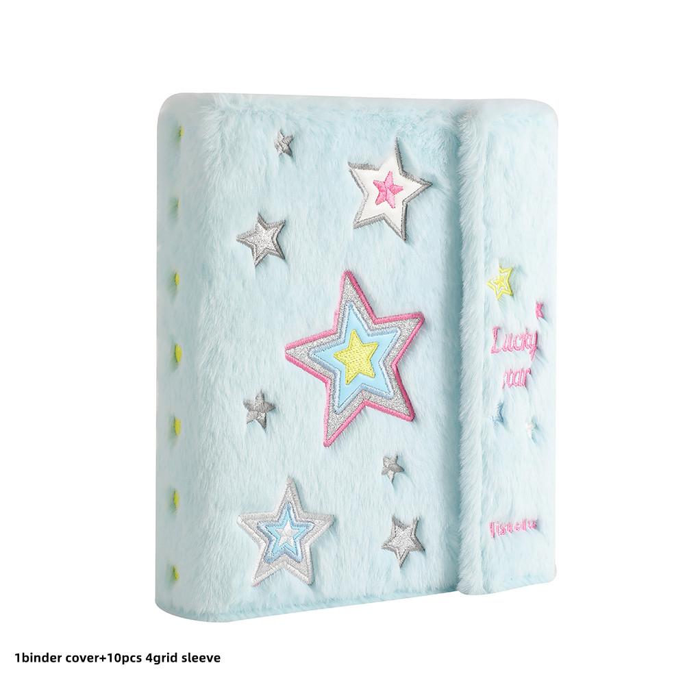 

Большой Звездный Мягкий Плюшевый А5 Альбом-Папка для Фотокарточек 3 дюйма с 10 листами-карманами K-pop Стиль Любитель Хранение Фотокарточек