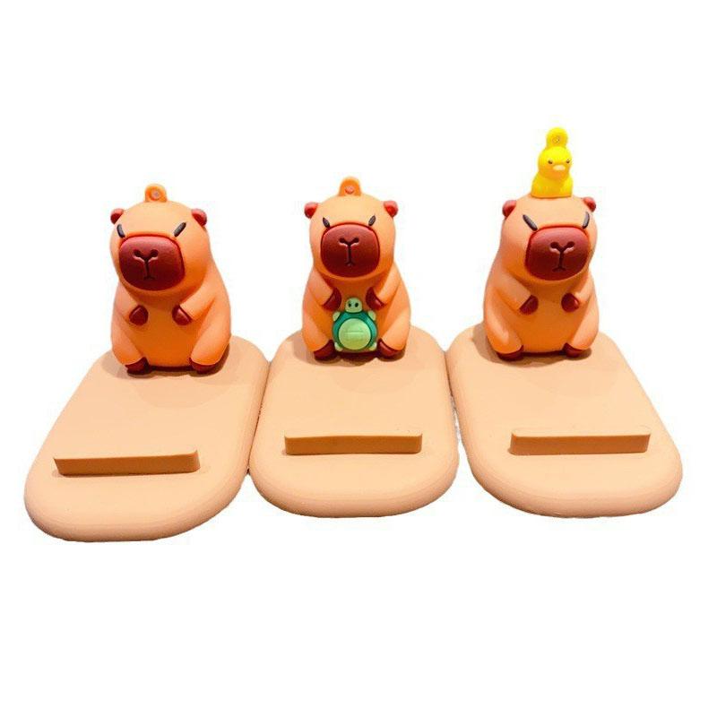 Cute Capybara Phone Tablet Stand Cartoon Model Desktop Pendant Lazy Stand Handmade Small Gift Children'S Toy
