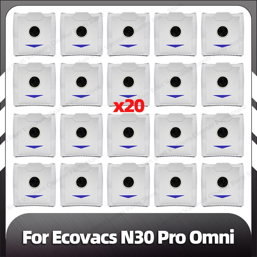 Compatible for Ecovacs N30 Pro Omni Replacement Main Side Brush Mop Pad Dust Bags Spare Parts Accessories