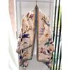New fragrant cloud flower dill double-sided shawl handmade fine curled edge long silk scarf women's cheongsam fabric high-end versatile scarf