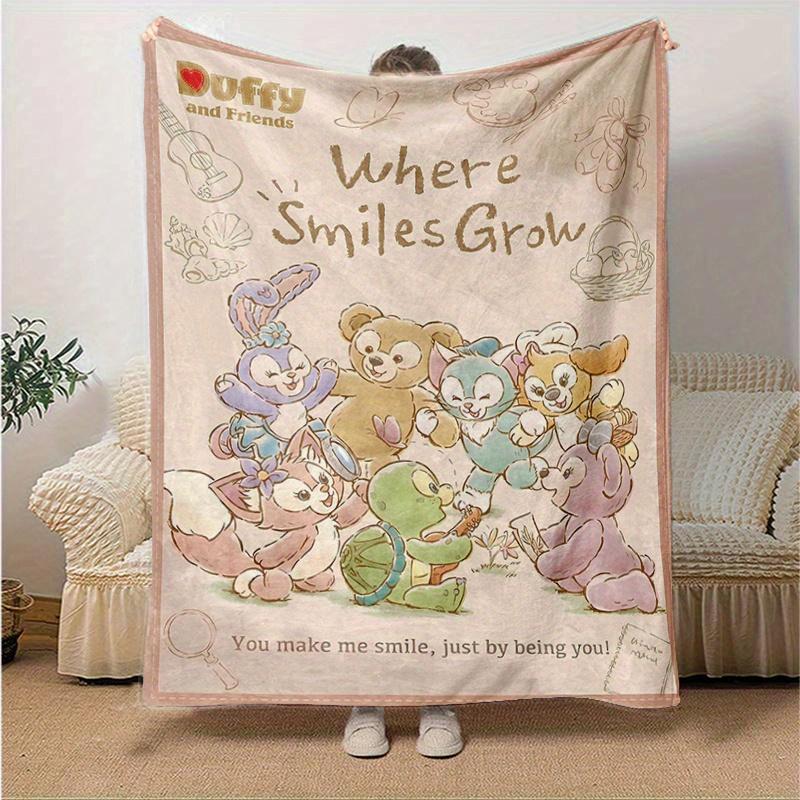 

1pc, Duffy and Friends (12) Home Decor Flannel Blanket, Perfect Gift for Bedroom, Living Room, Travel, Camping, Car, Beach, Office Nap, Ideal Sofa Thr 130x150cm