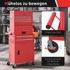 Three-Part Steel Locking Tool Chest - Red