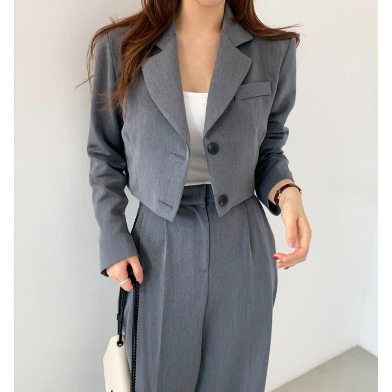 Fashion Autumn Loose Casual Suit Set Two Piece Outfit Blazer and Pants Women Office Wear