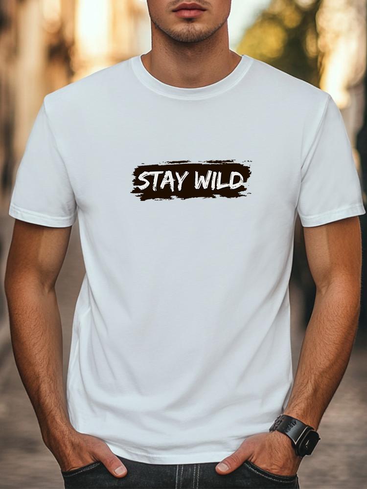 Stay Wild Black Graphic Unisex Women Men T-Shirt Casual Tee Trendy T-Shirt Unisex T-Shirt XXXL