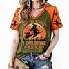Women's Halloween Printed Raglan Short Sleeve T-Shirt