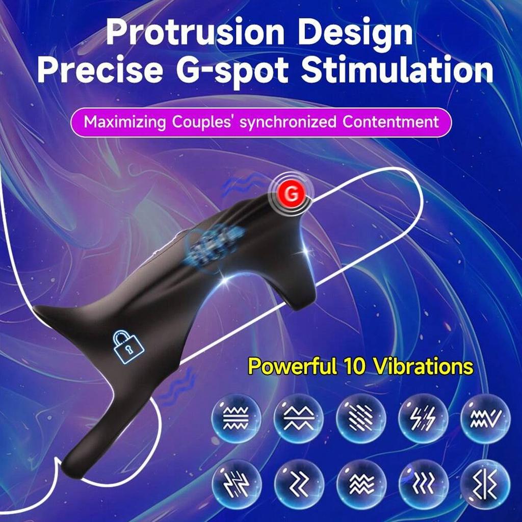 2 In 1 Powerful Vibrating Delayed Ejaculation Men's Penis Ring, APP Control Penis Ring Vibrator Cock Ring, Erotic Adult Toys, Men's Sex Toys