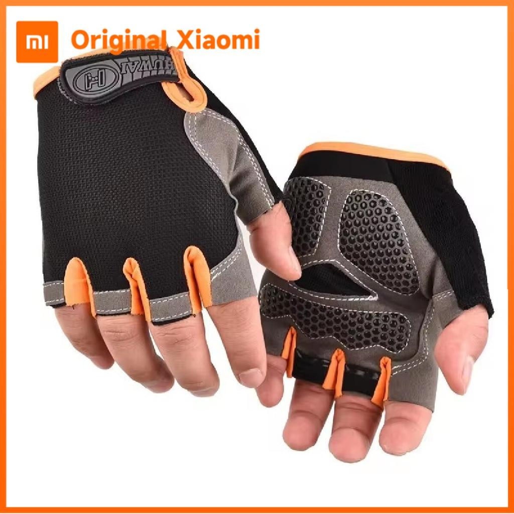 Xiaomi Luvas de Ciclismo Antiderrapantes Absorventes de Choque Respiráveis Meio Dedo Sem Dedos Luvas de Bicicleta Mtb Mitones Esportivos Luvas de Ciclismo Bicicleta