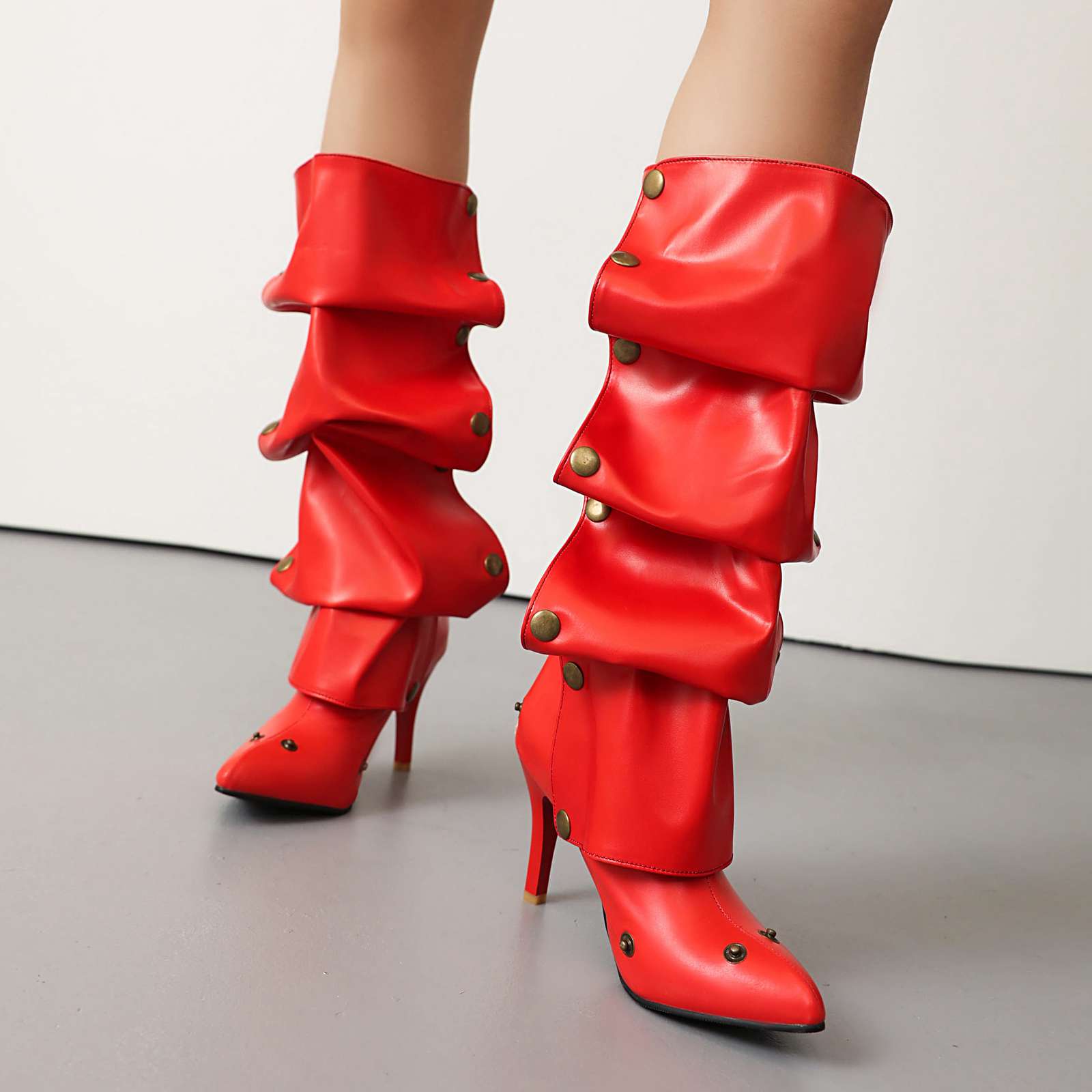 lenkisen ПУ осенне-зимние туфли с острым носком на шпильках — фото 21