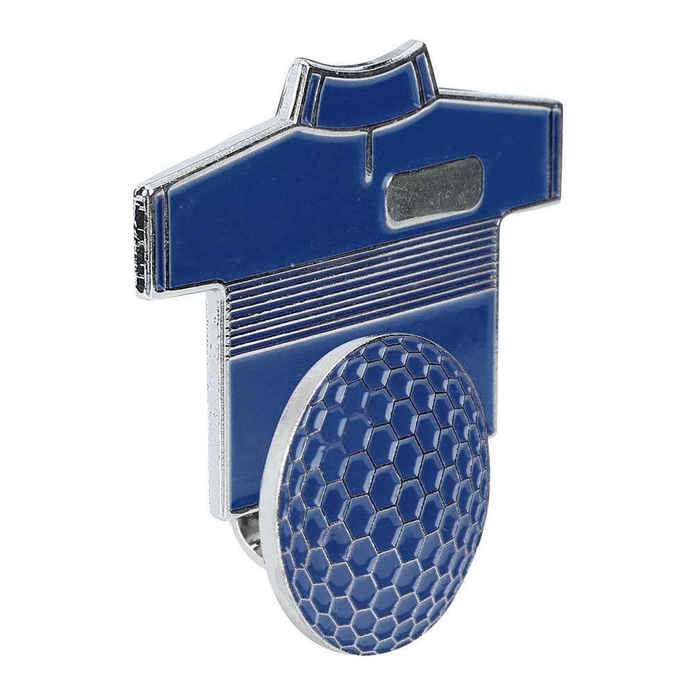 Trwały Metalowy Magnetyczny Marker do Piłek Golfowych na Zewnątrz z Klipsem do Kapelusza Akcesorium Golfera(niebieskie ubrania)