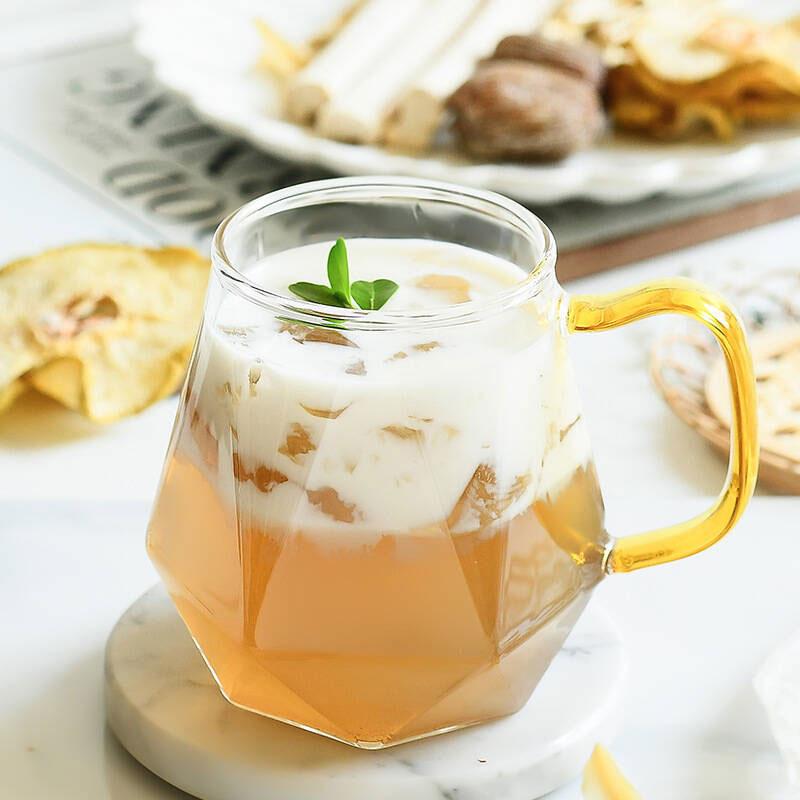 320ml/350ml Transparent Glass Handle Cups Vertical-patterned Cups Diamond Cups Two Exquisite Cups  Camping Equipment  Outdoor