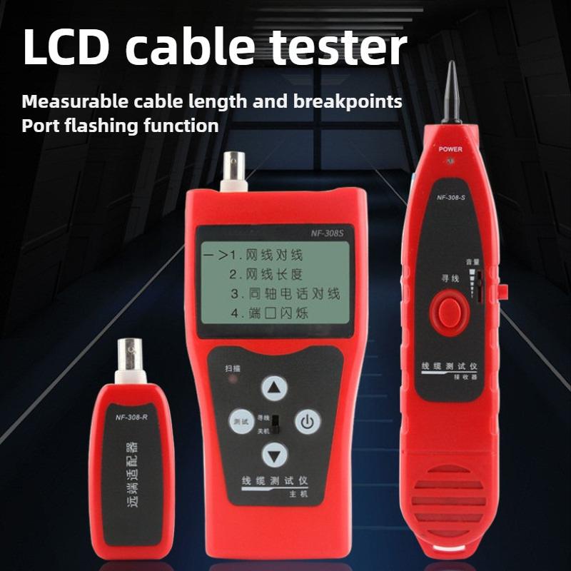 NF-308S LCD Cable Tester Handheld Network Cable Patrol Instrument Portable Network Wire Finder Set