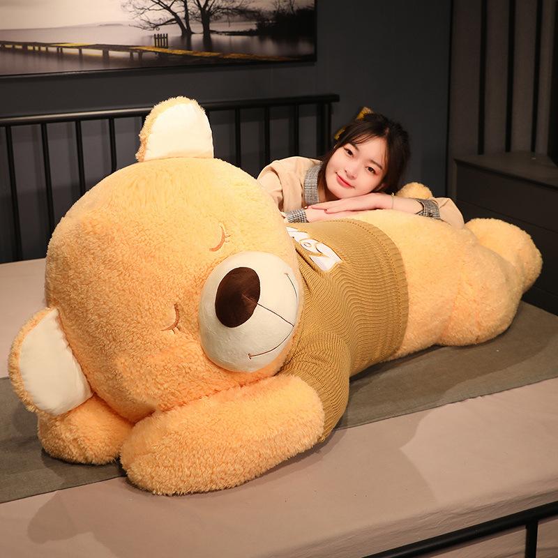 Large Sweater Bear Plush Toy Cute Hug Bear Big Throw Pillow Girl Bed Sleeping Hug Doll Doll Gift
