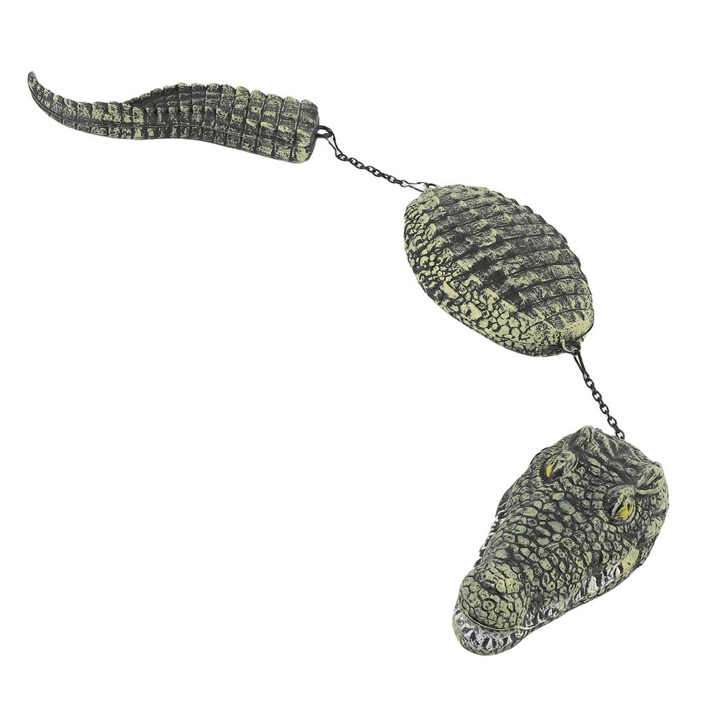 Simulated Floating Crocodile Decoy 3 Segment Plastic Multifunctional Floating Sculpture Fade Proof for Garden Pool
