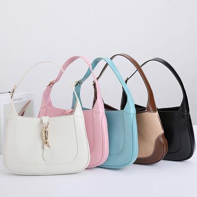 Leather Trendy Saddle Bag French Underarm Bag Niche Design Retro Cowhide Horse Buckle Handbag