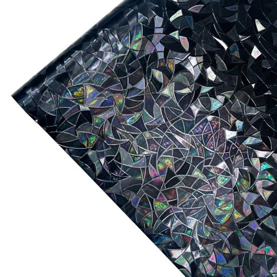 3D Black Rainbow Window Blackout Film Privacy Protection Sun Blocking Window Tint Blind Reusable Home Office Bathroom Glass Covering Cling