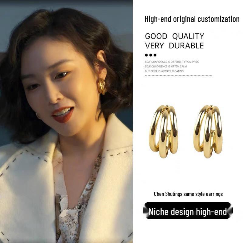Real Gold-Plated Silver Needle Retro Flower Butterfly Pearl Stud Earrings - Exquisite High-End Design.