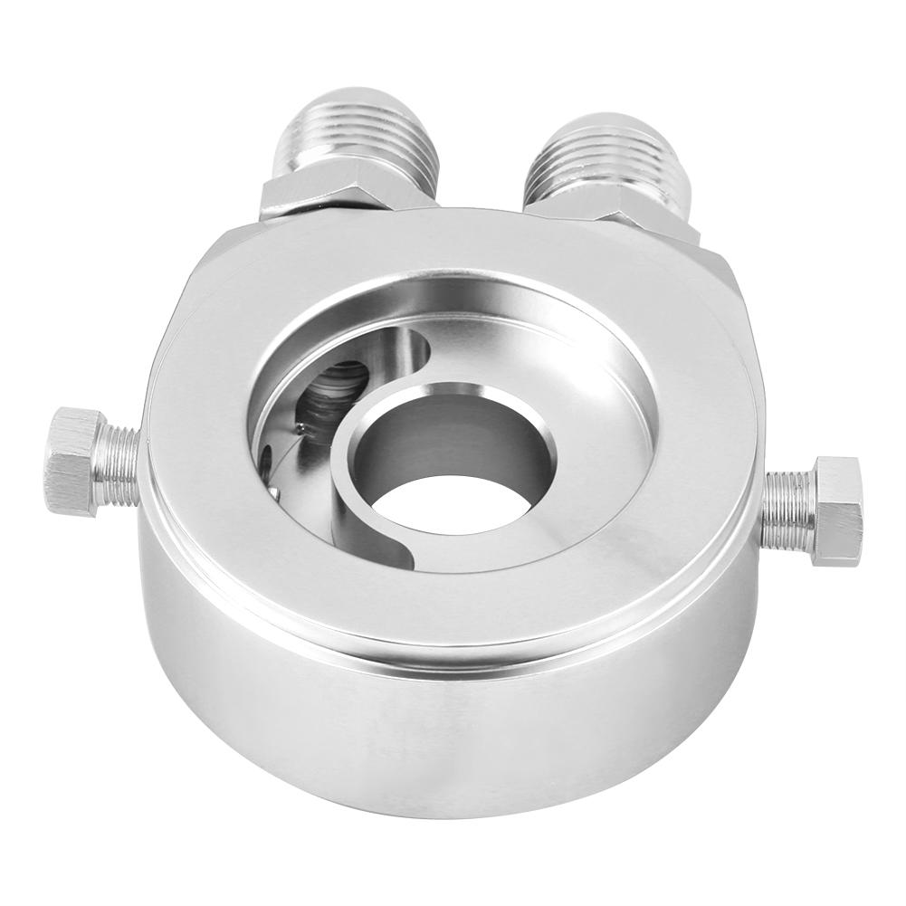 M20 X 1.5 Aluminum Oil Filter Cooler Plate Adapter 1/8 NPT Oil Cooler Kit Silver
