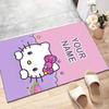 Custom HelloKitty Mat Personalized Name, Polyester Washable Indoor Entryway Rug, Gift for Christmas, Easter, Thanksgiving Day