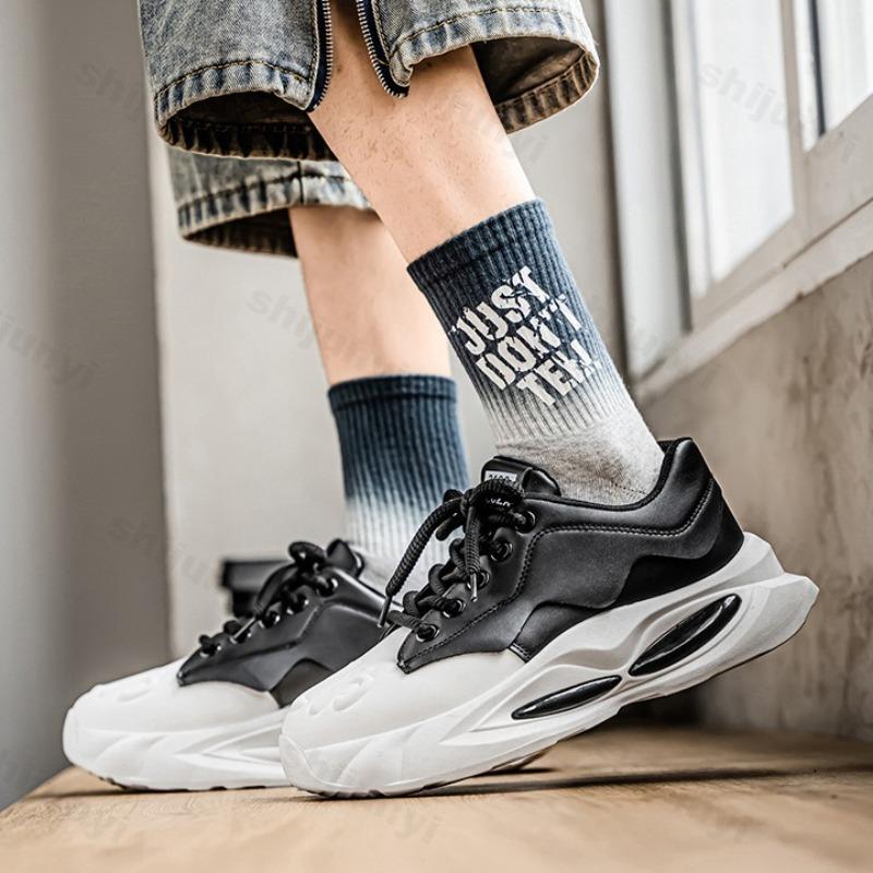 Men Shoes Chunky Sneakers Designer Soft Sole Sport Shoes Fashion Casual Microfiber Leather Height Increased Platform Sneakers