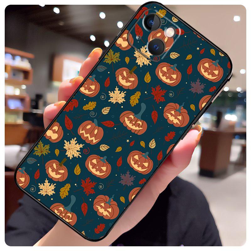 Autumn Leaves Fall Pumpkin Halloween Case For iPhone 13 14 11 12 15 Pro Max X XR XS Max 7 8 Plus SE 2020 2022 14 Plus Back Cover