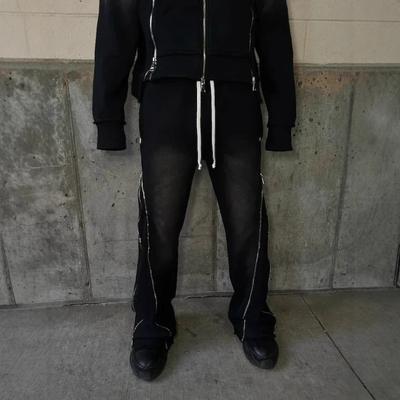 European and American High Street Design Sense Zipper Retro Casual Unisex Versatile Fashion Pants