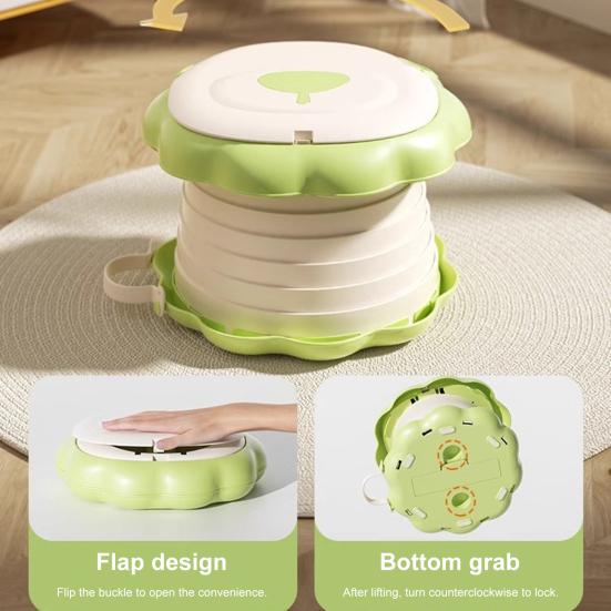 

Дорожный горшок для малышей, складной горшок с впитывающими подушечками, сумка для чистящего средства розовый