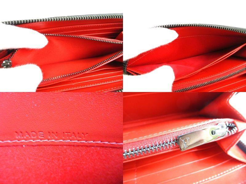 Authentic Christian Louboutin Panettone Black Leather Multicolor Spikes Round Zip Wallet #9746  Refurbished