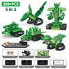 5 in 1 City Technical Remote Control Deformed Robot Dinosaur Building Blocks Jurassic Rex APP RC Bricks Toys for Children Gifts