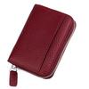 Mini Wallet for Men and Women, Bifold Wallet with Large Capacity, Accordion-Style Card Case, Box-Shaped Coin Purse, YKK Zipper, Cowhide Leather,