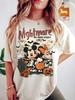 MicHalloween Nightmare on Main Street Mickey Minnie Mouse Ghosts Bats and Pumpkins Casual Breathing Tshirt Women Unisex Top