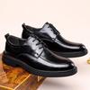 New Designer Black Lace Dress Shoes for Men Fashion Business Casual Shoes Male British Style Office Leather Shoe Man