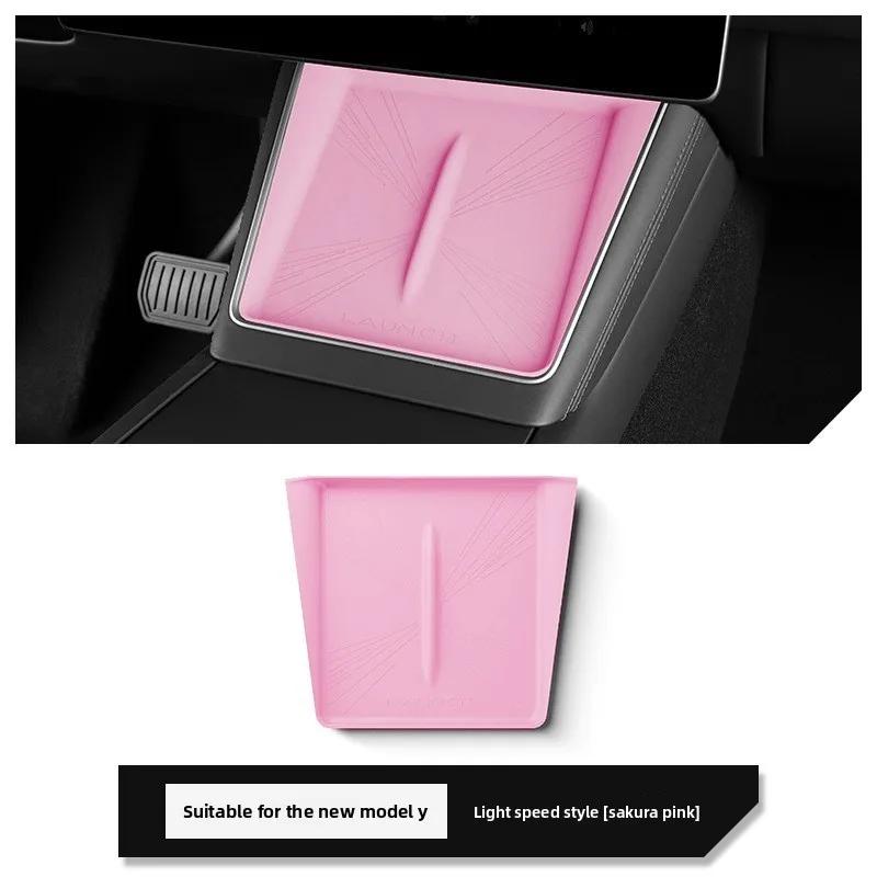 Autocollant de Voiture Pour Tesla Model 3 Y Juniper Highland 2023-2025 Rafraîchi Chargeur Sans Fil Pad en Silicone Console Centrale de Voiture Pad Antidérapant Voiture