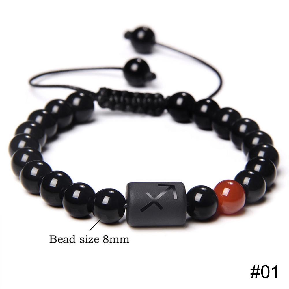 12 Constellations Woven Bracelet Creative Fashion Bracelet Adjustable Beaded Bracelet Jewelry Gift for Men Women