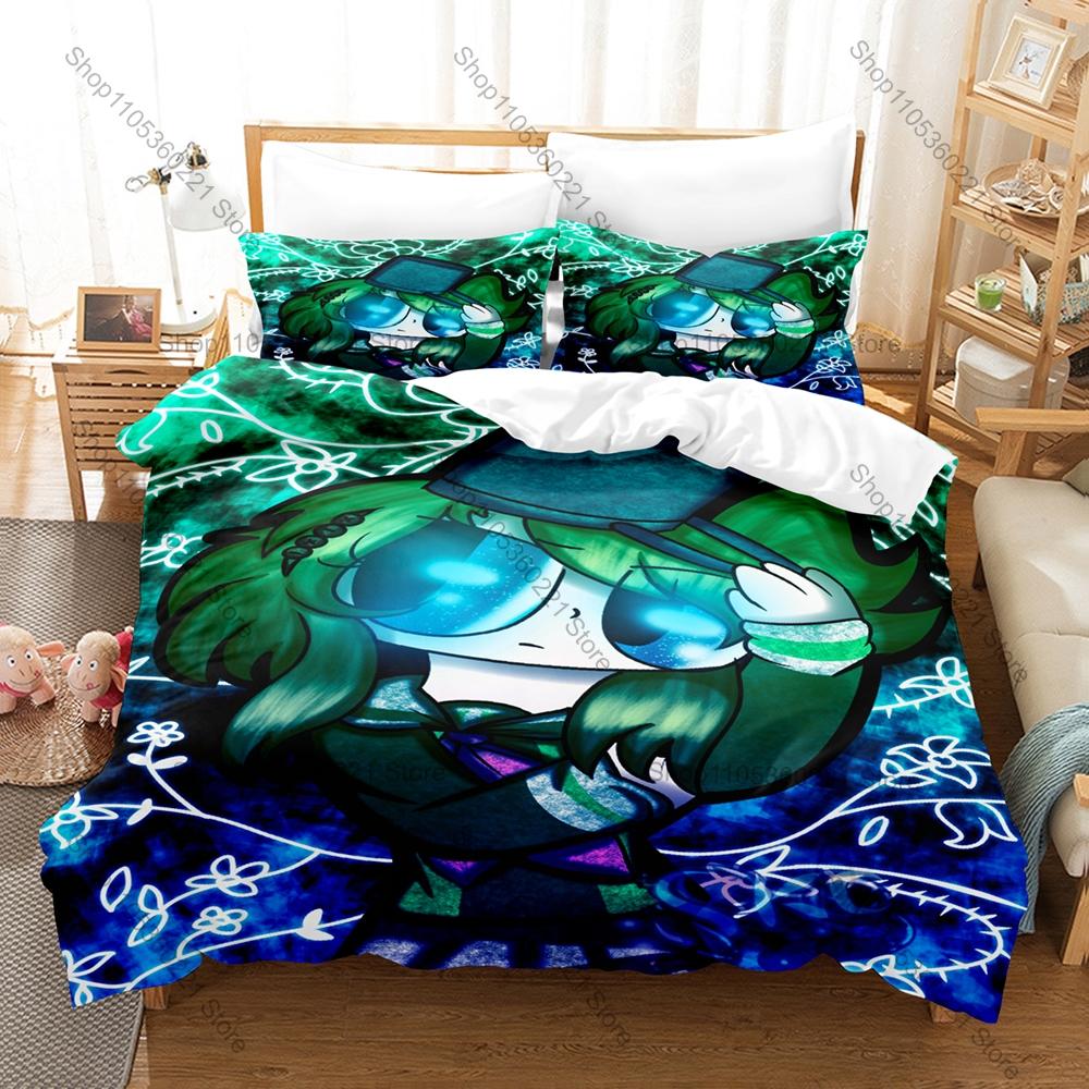 Cute Scared Teen Graphic Kanna Kizuchi Your Turn to Die Psychological Horror Game Bedding Set Duvet Cover With 2 Pillowcases
