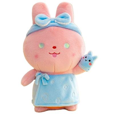 Haesol Rabbit Character Large Body Pillow Mochi Sleeping Attachment Doll, Bathrobe Pink, Korean Baby Products
