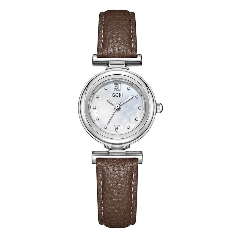 

Light Luxury Fritillary Plate Women S Watch Niche High-End Lychee Pattern Belt Watch Women S Small Quartz Watch