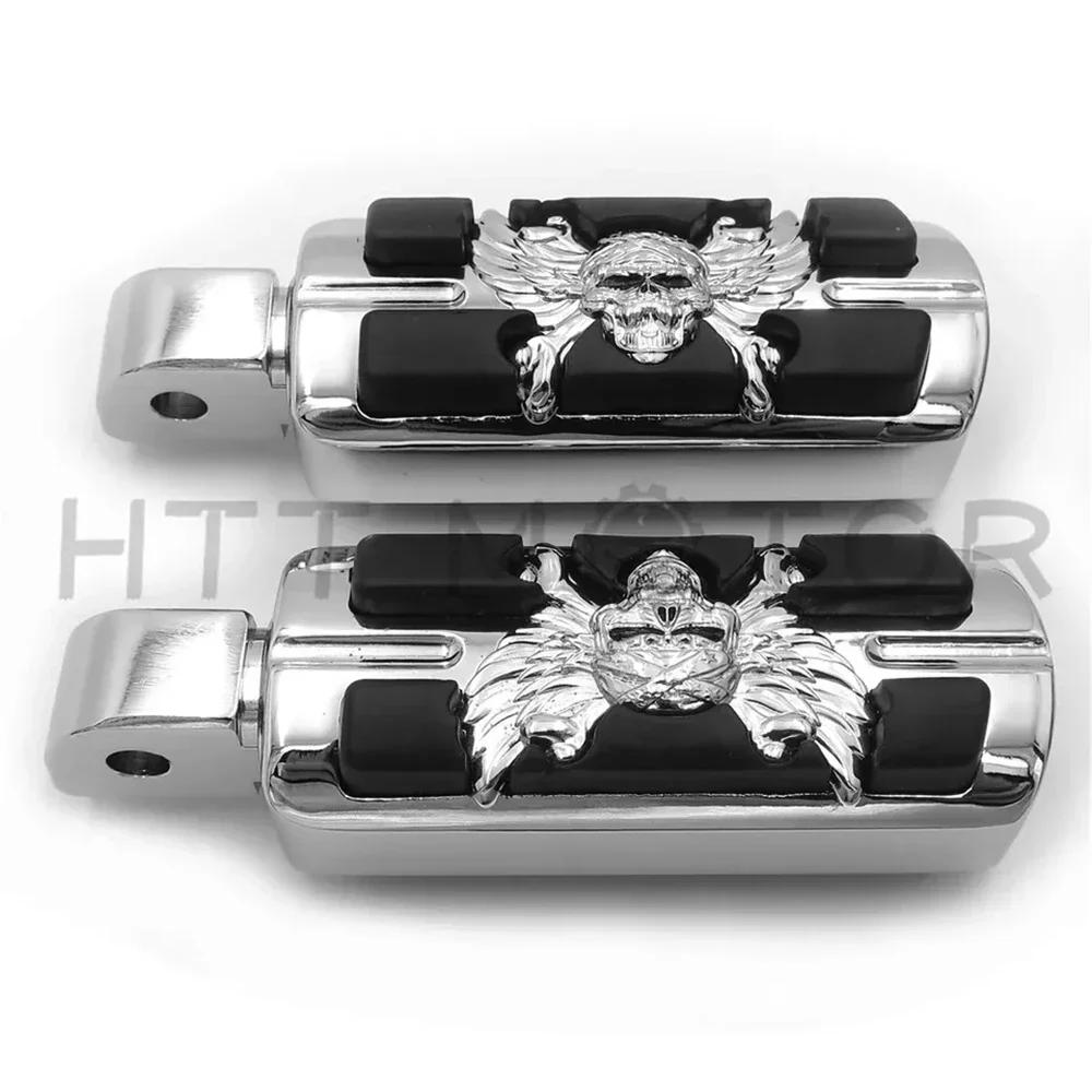 Motorcycle Accessories Gear Skull Footpegs For Passenger 2018-later Softail Fat Boy FLFB Fat Bob 2020-later LiveWire