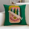 Retro SSardine CanS Cushion Cover Breathable and skinfriendly linen pillowcase square removable and washable cushion