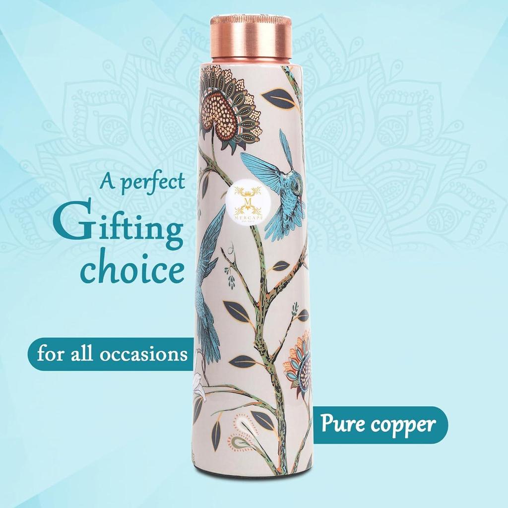 Copper Water Bottle | Leak Proof, Durable & Rust Proof | Non-Toxic & BPA Free Bottles | Eco Friendly Water Bottle (900 ml) (Pack of 1)
