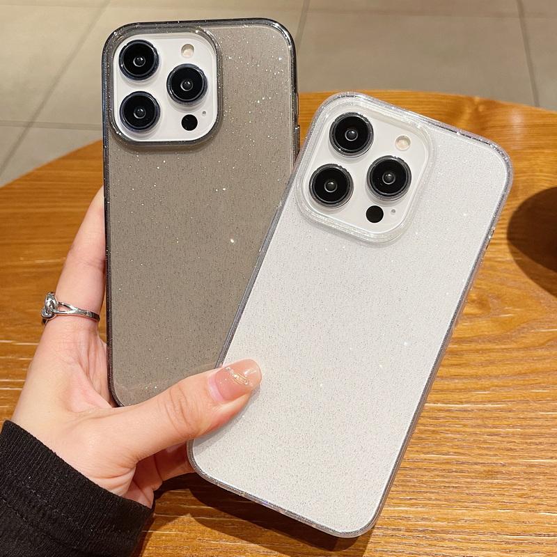 Glitter Clear Silicone Shockproof Phone Case For iPhone 16 Pro Max 15 14 Plus 13 12 11 8 7 X XR XS Max Soft Bling Transparent Phone Shell Cover