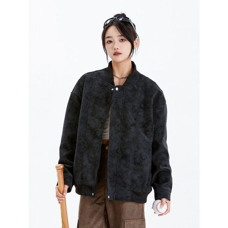 Wassup American Retro Lapel Leather Jacket for Men, Autumn and Winter New Trendy Brand Loose Suede Jacket Casual Jacket for Women