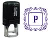 Printtoo Alphabet P Monogram Initial Square Swirl Border Self Inking Rubber Stamp Office