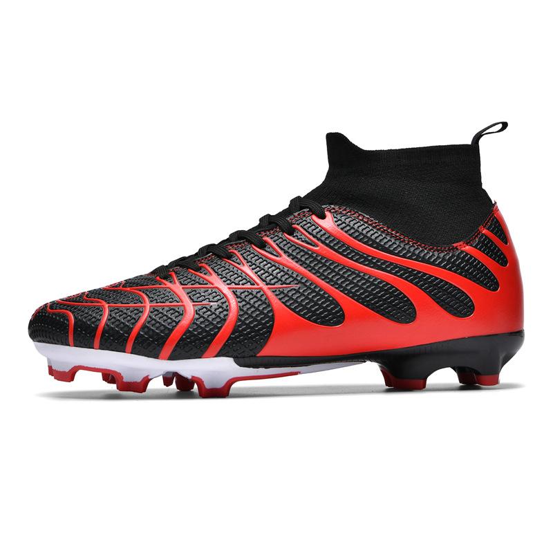 

New men s and women s football shoes high-top men s and women s FG length and short broken nails TF student artificial grass training shoes 35