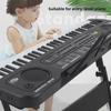 Pian reîncărcabil multifuncțional cu 61 de taste cu suport și microfon pentru copii/începători