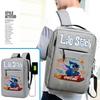 Spacious Usb Charging Stitch Backpack Nylon Material School Bag For Students