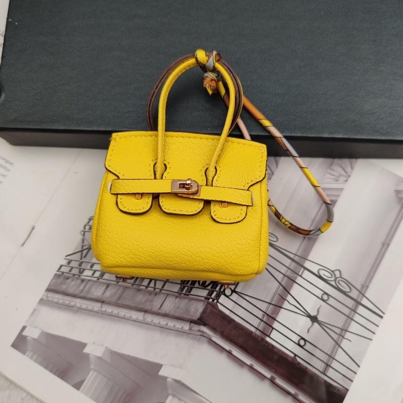 New Style Mini Cowhide Bag Accessories High-Grade Wallet Headphone Bag Pendant Car Key Chain Pendant Expansion