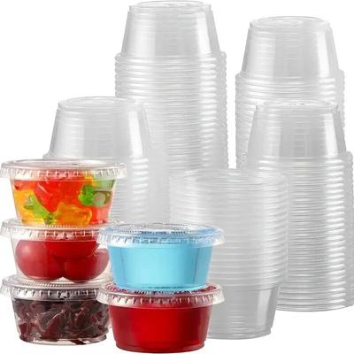 100 Pcs  Small Plastic Containers with Lids, Sealed Stackable, Salad Dressing Containers, Party and Travel Seasoning Cups